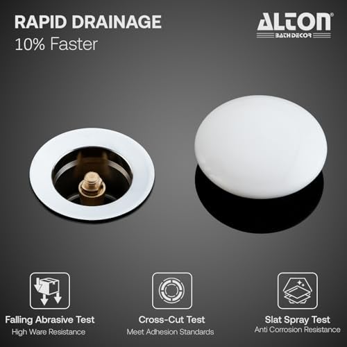 ALTON ALD115 Brass 7-INCH Pop-Up Type Waste Coupling For Wash Basin (White) - Image 3
