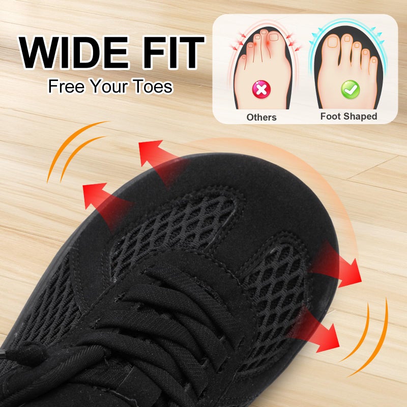 LeIsfIt Mules for Women Wide Slip-on Mule Shoes Breathable Walking Shoes Comfortable Backless Sneakers Black Size 8 - Image 3