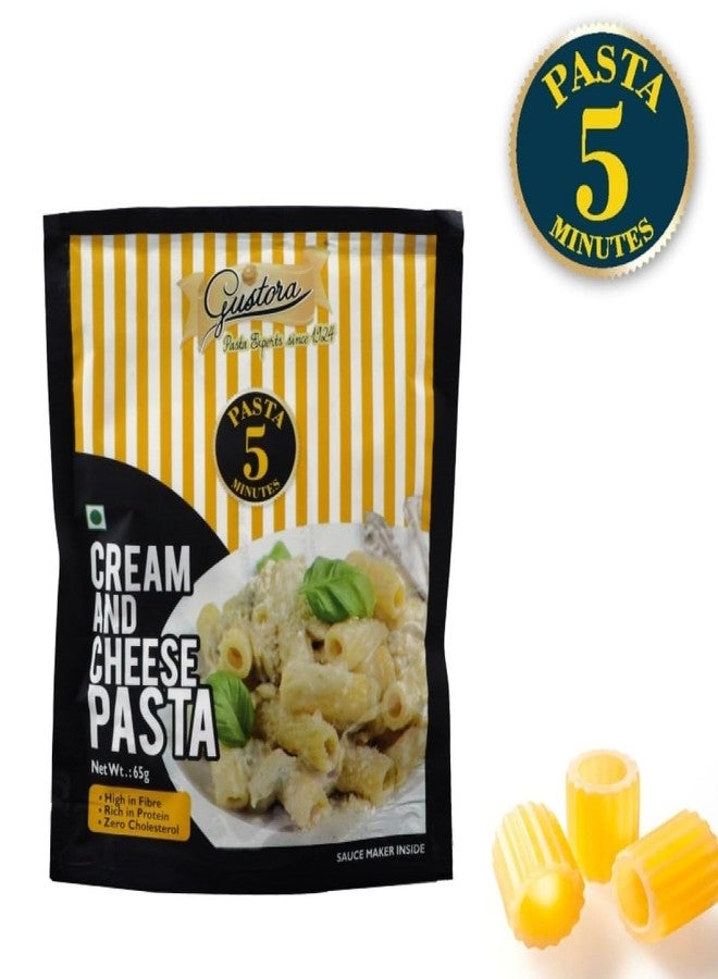 Gustora Cream and Cheese Pasta Combo I High in Fibre I Rich in Protein & Fibre I 5 Minutes Instant Pasta Combo Set I Vegetarian I Made of Durum Wheat Semolina I No Maida (65 grams X 6) - Image 2