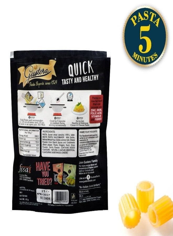 Gustora Cream and Cheese Pasta Combo I High in Fibre I Rich in Protein & Fibre I 5 Minutes Instant Pasta Combo Set I Vegetarian I Made of Durum Wheat Semolina I No Maida (65 grams X 6) - Image 3