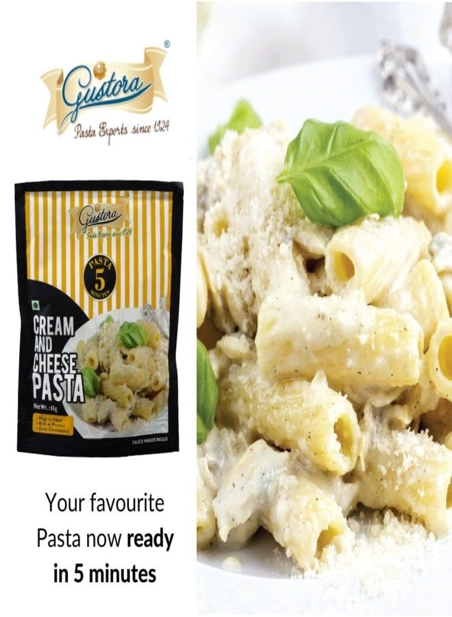 Gustora Cream and Cheese Pasta Combo I High in Fibre I Rich in Protein & Fibre I 5 Minutes Instant Pasta Combo Set I Vegetarian I Made of Durum Wheat Semolina I No Maida (65 grams X 6) - Image 4