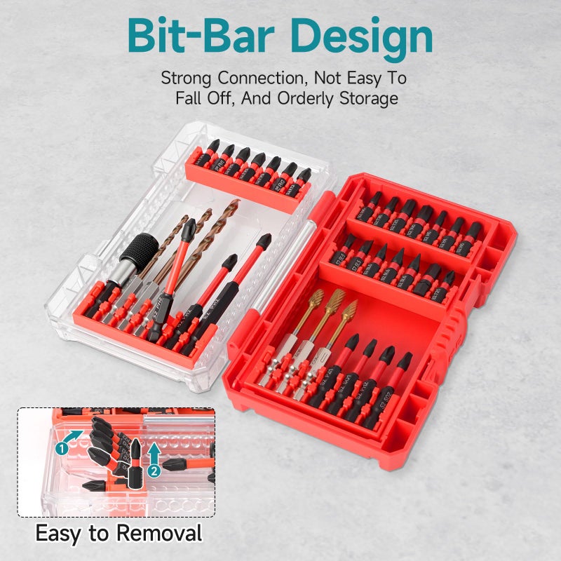 YOSIGHT 35Pcs Impact Drill and Driver Bit Set with a Storage Case, 28 Magnetic Screwdriver Bits, 3 Hex HSS Drill Bits, 3 Burrs, Magnetic Quick Change Chuck, for Power Screwdrivers - Image 3
