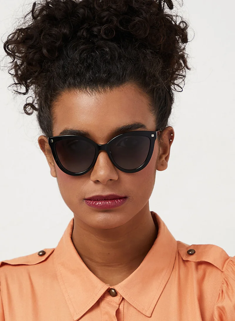 30Sundays Bodacious,Women Sunglasses, Cat Eye Sunglasses, UV Protection: UV400 (Black,Grey)