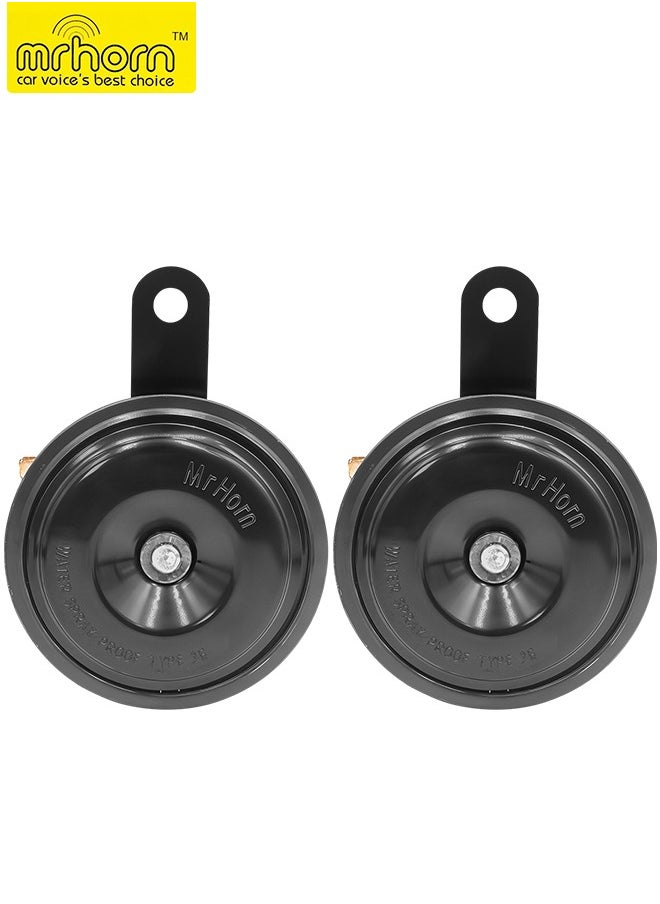 Generic MrHorn Disc Horn Set 370Hz/430Hz Dual Tone, 105-118dB – Waterproof, Universal Fit for Cars, Bikes, Trucks, MR-80-004  - Image 1