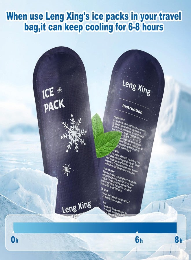 Leng Xing أكياس ثلج لينغ شينغ لحافظة تبريد الأنسولين للسفر - أكياس ثلج قابلة لإعادة الاستخدام مناسبة لحقيبة تخزين الأنسولين لمرضى السكري - Image 5