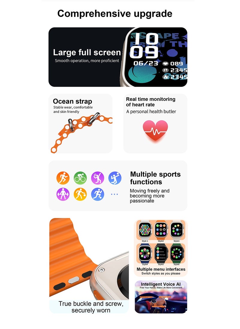 AROAQ - T900 Ultra 2 GS Big 2.3 Infinite Display Series 9 Super Fast Ultra Smartwatch Blue - Image 1
