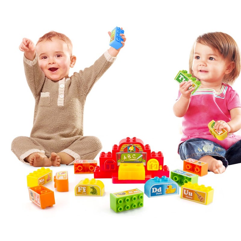 WEofferwhatYOUwant Talking ABC Blocks Alphabet Learning Plastic Blocks with Audio for 18 Months and Up