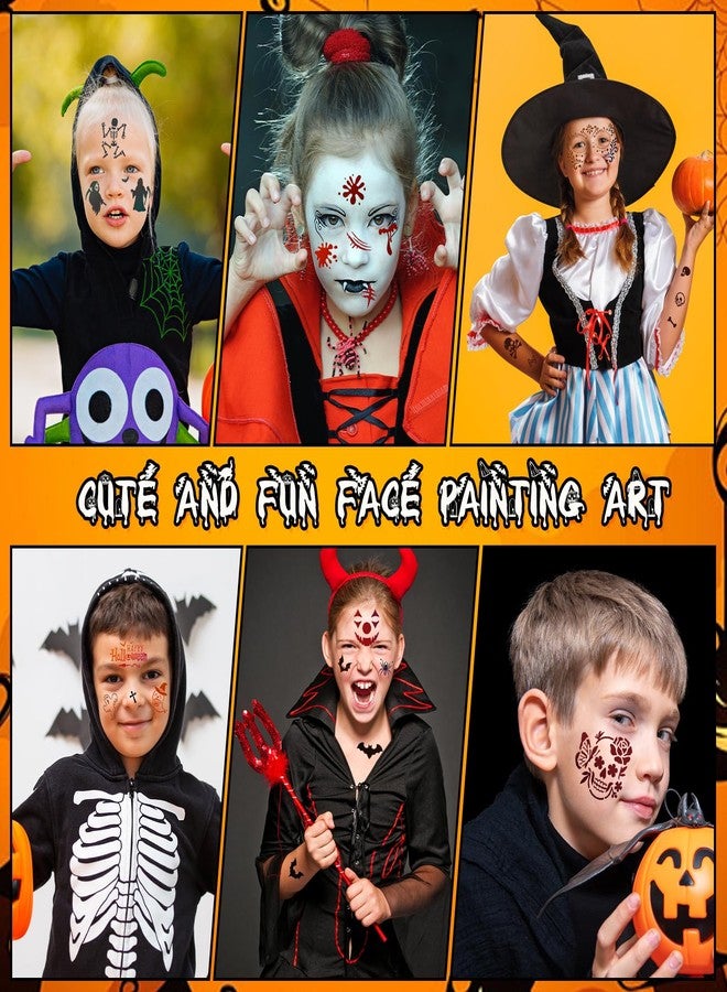 HOWAF قوالب طلاء الوجه HOWAF 26 قطعة للهالوين، قوالب طلاء وجه جمجمة وخفاش وعنكبوت، قوالب طلاء الجسم، قوالب رسم الأشباح والهياكل العظمية لحفلة عيد الهالوين وزينة المكياج - Image 5