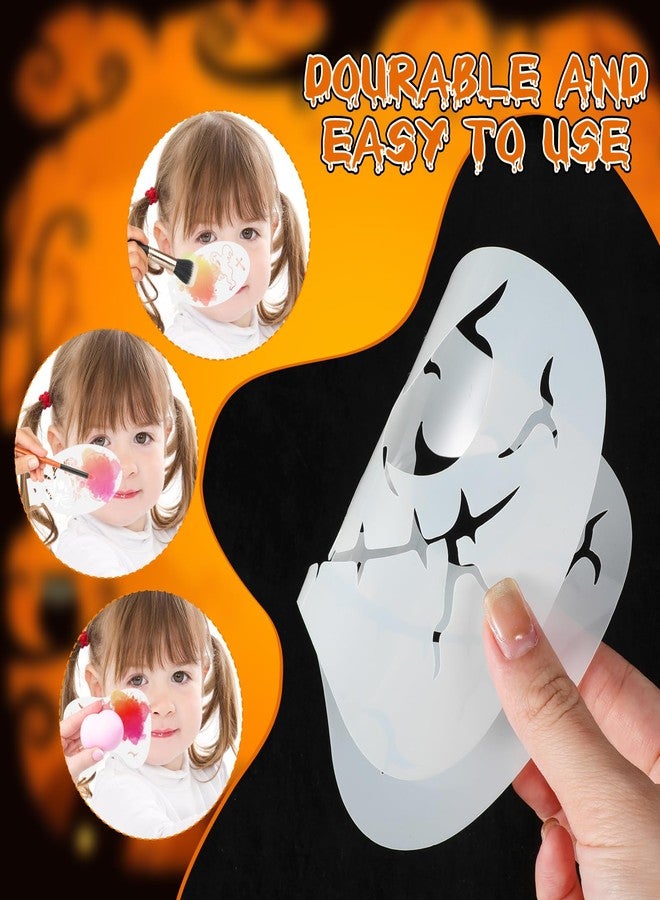 HOWAF قوالب طلاء الوجه HOWAF 26 قطعة للهالوين، قوالب طلاء وجه جمجمة وخفاش وعنكبوت، قوالب طلاء الجسم، قوالب رسم الأشباح والهياكل العظمية لحفلة عيد الهالوين وزينة المكياج - Image 3