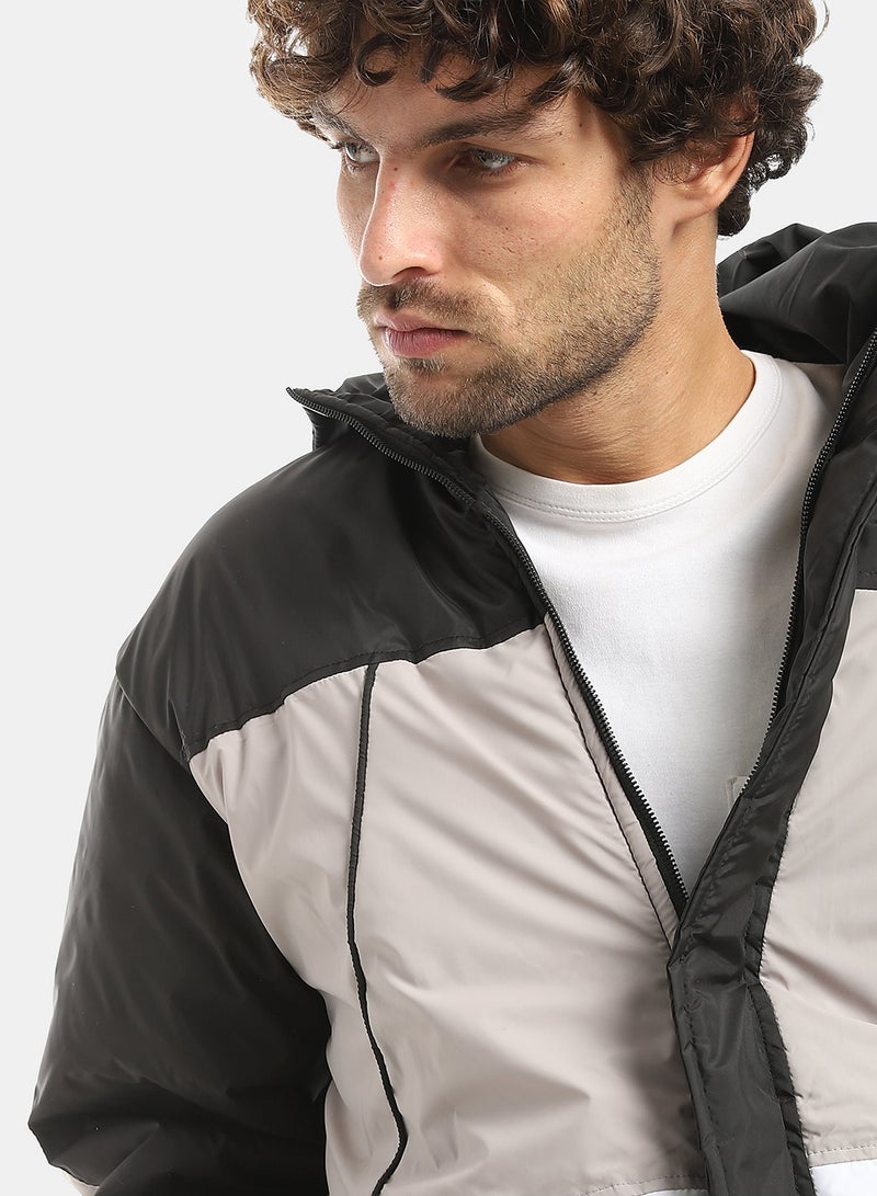 Andora Tri-Tone Long Sleeves Hooded Jacket_Multicolour - Image 4