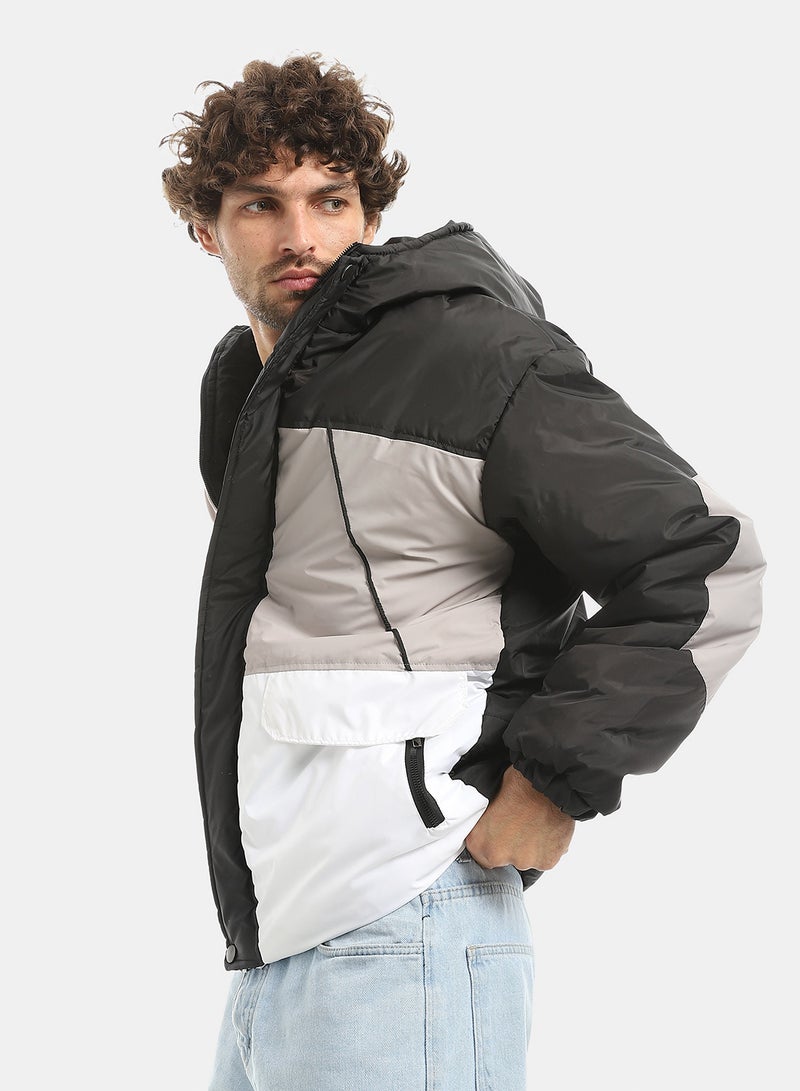 Andora Tri-Tone Long Sleeves Hooded Jacket_Multicolour - Image 2