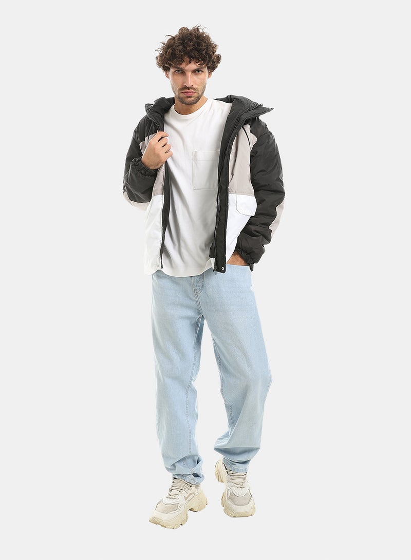 Andora Tri-Tone Long Sleeves Hooded Jacket_Multicolour - Image 5