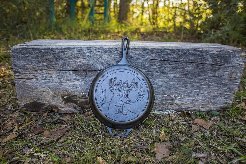 Lodge L8SKWLDR Wildlife Series-10.25" Cast Iron Skillet with Deer Scene, 10.25", Black - Image 5