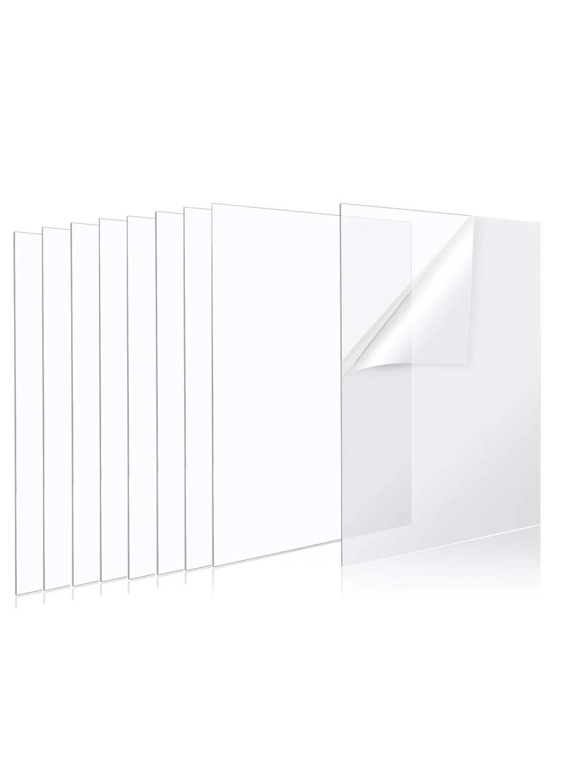 SINGHAL SINGHAL 27x18 Inch Clear PP Plain Transparent Sheet 350 Micron Pack of 10 with one side masking film for surface protection of the sheet 