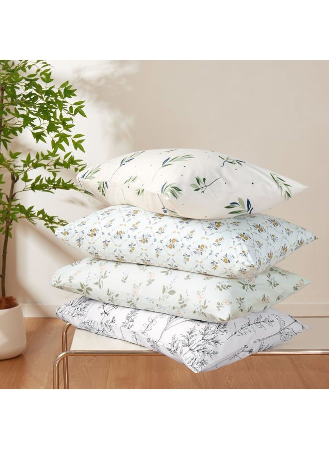 NookZuzu Queen Pillow Cases Set of 2, 20x30 Envelope Closure Pillowcase Plant Patterns Pillow Cases, Soft Breathable and Non Shrinking White Pillow Cases Microfiber Brushed Pillowcases - Image 5