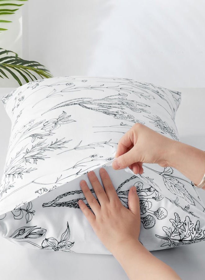 NookZuzu Queen Pillow Cases Set of 2, 20x30 Envelope Closure Pillowcase Plant Patterns Pillow Cases, Soft Breathable and Non Shrinking White Pillow Cases Microfiber Brushed Pillowcases - Image 2