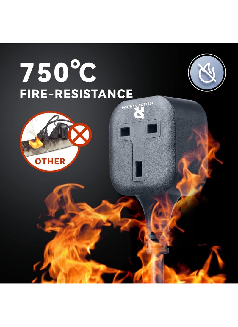 Rock Pow - Extension Lead1 Way Extension Cord 5M with UK 3 Pin Plug Power StripTough and Fireproof Single Extension Socket for Home&Office(5M) - Image 1