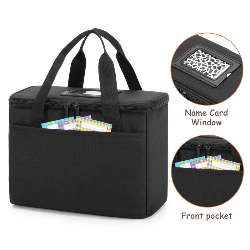Trunab Reusable 3 Cups Drink Carrier for Delivery with Adjustable Dividers, Insulated Drink Caddy Holder Bag for Take Out, Beverages Carrier Tote with Handle for Outdoors, Patented Design, Black - Image 4