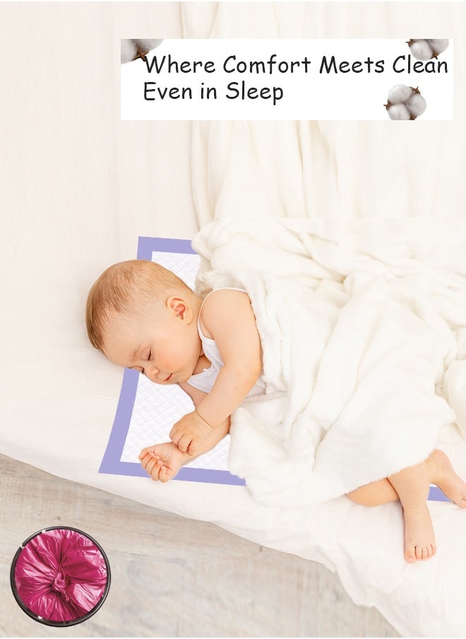 Cute 'n' Cuddle Cute 'n' Cuddle 30 Pcs Disposable Changing Mat Lavender 60cmX45cm With 30 Disposable Scented bags Pink  - Image 5