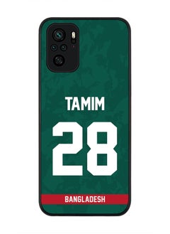 Rugged Black Edge Case for Redmi Note 10S / Redmi Note 10 4G, Slim fit Soft Case Flexible thin Cover - Player Name - Tamim Iqbal, Jersey Number- 28
