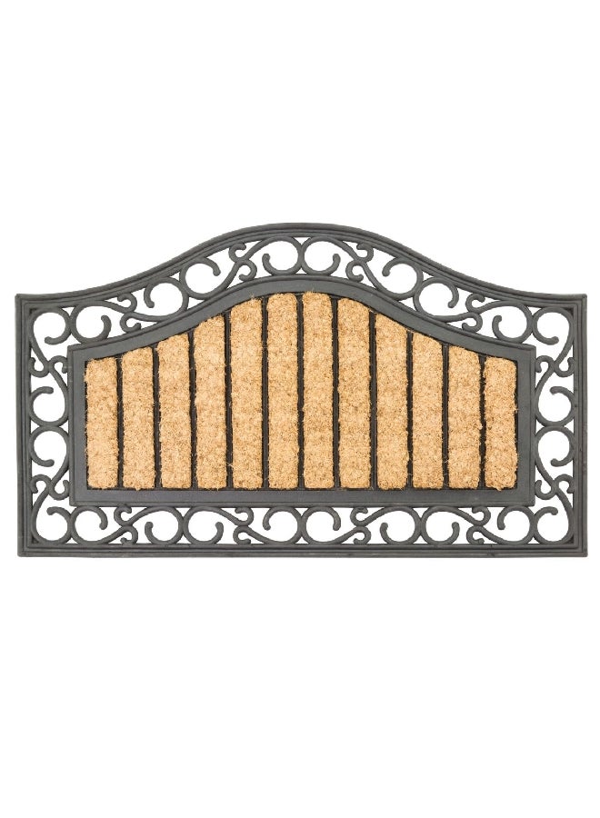 Coco Rubber and Coir Classic Entry Door Mat Beige and Black 45 x 75 cm DM658