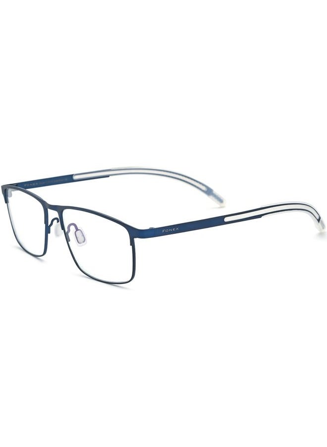 FONEX Titanium Glasses Frame,Men Square Myopia Optical Eyeglass Frame 8521, Blue, 57-17-145 - Image 4