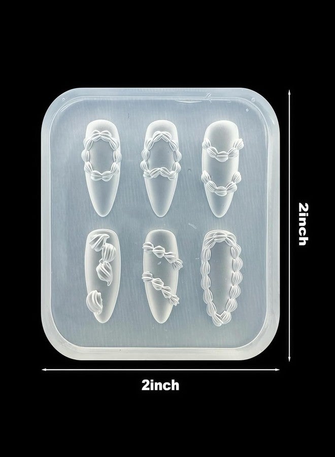 BdelrinQue 6 Pcs Nail Art Molds, Silicone Nail Molds, 3D Nail Art Molds, Unique Design, Suitable for Special Occasions and Daily Use - Image 2