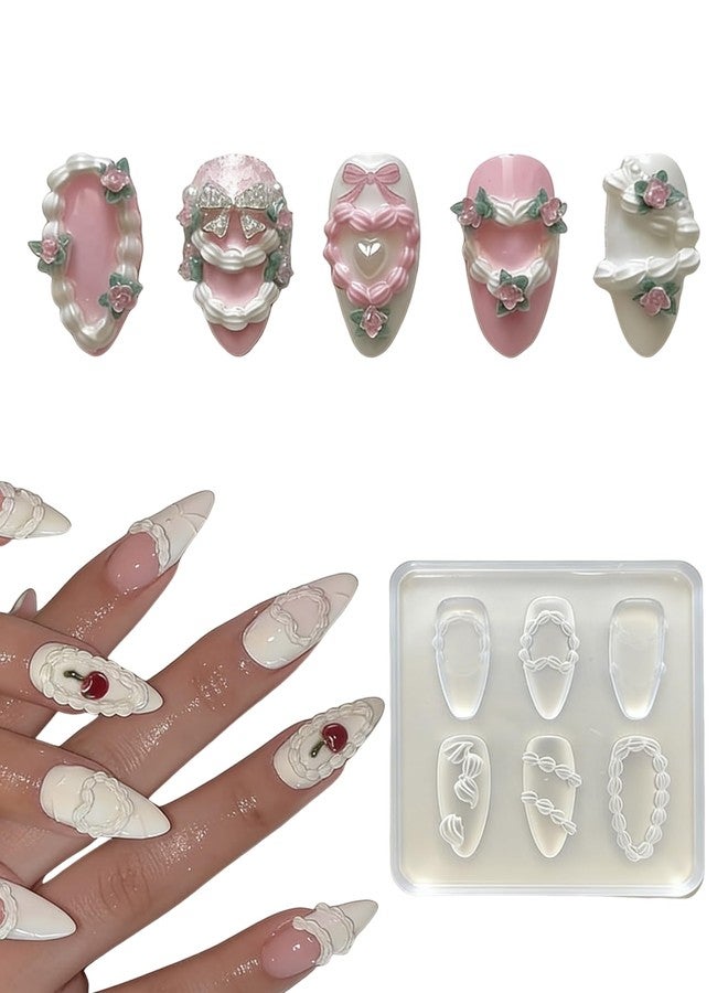 BdelrinQue 6 Pcs Nail Art Molds, Silicone Nail Molds, 3D Nail Art Molds, Unique Design, Suitable for Special Occasions and Daily Use - Image 1