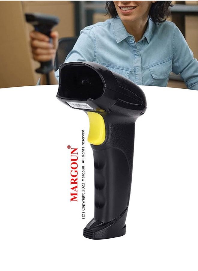 MARGOUN - Wireless Laser Barcode Scanner Compatible with Bluetooth, Portable USB (X-620G) - Image 1