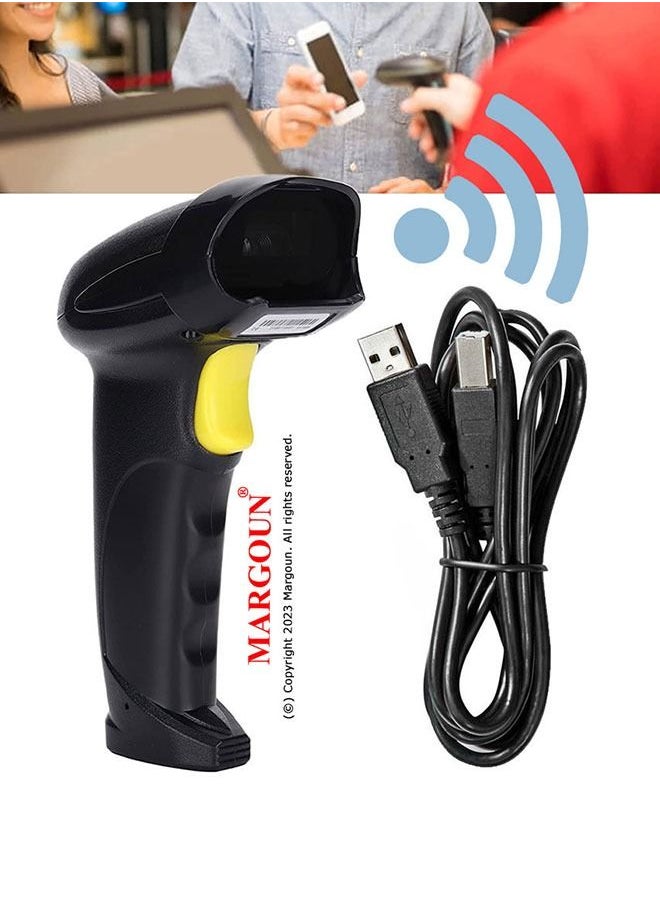 MARGOUN - Wireless Laser Barcode Scanner Compatible with Bluetooth, Portable USB (X-620G) - Image 1