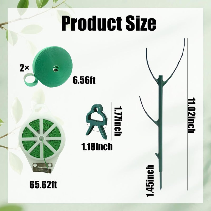Delphinus 10 Pack Stackable Plant Support, Garden Support Stakes for Indoor Outdoor Plants Garden Stakes for Climbing and Potted Moss Pole for Support Tall Potted Plants - Image 2