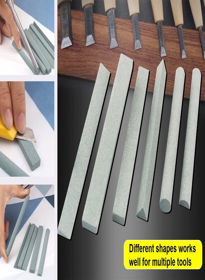 CBRIGHT Sharpening Stone Set,6pcs 180# Wood Carving Sharpener Whetstone Sanding Sticks,Coarse Polishing Set for Sharpen Chisel or Small Detailed Tools,Variety of Shapes(Length3.94Inch)] - Image 4