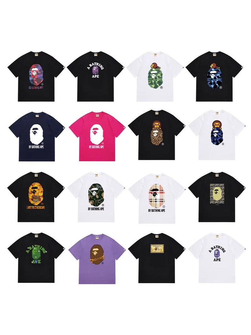 بايب تي شيرت BAPE صيفي 2026 بتصميم رأس القرد ونمط التمويه - للرجال والنساء - Image 2