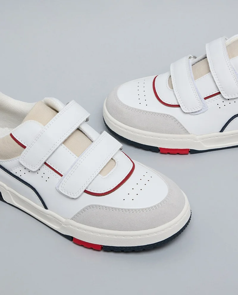 R&B Color Block Velcro Closure Sneakers