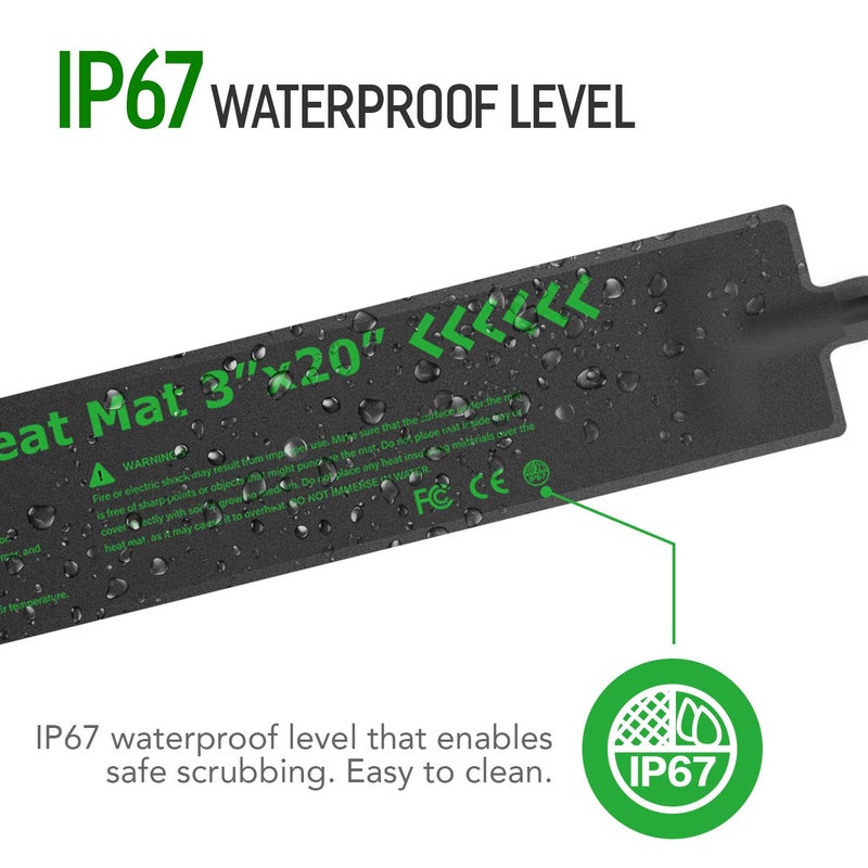 iPower 3" x 20" Seeding Heat Mat Upgraded Carbon Film Indoor Warm Hydroponic Plant Germination Starting Pad Durable Waterproof, Black - Image 4