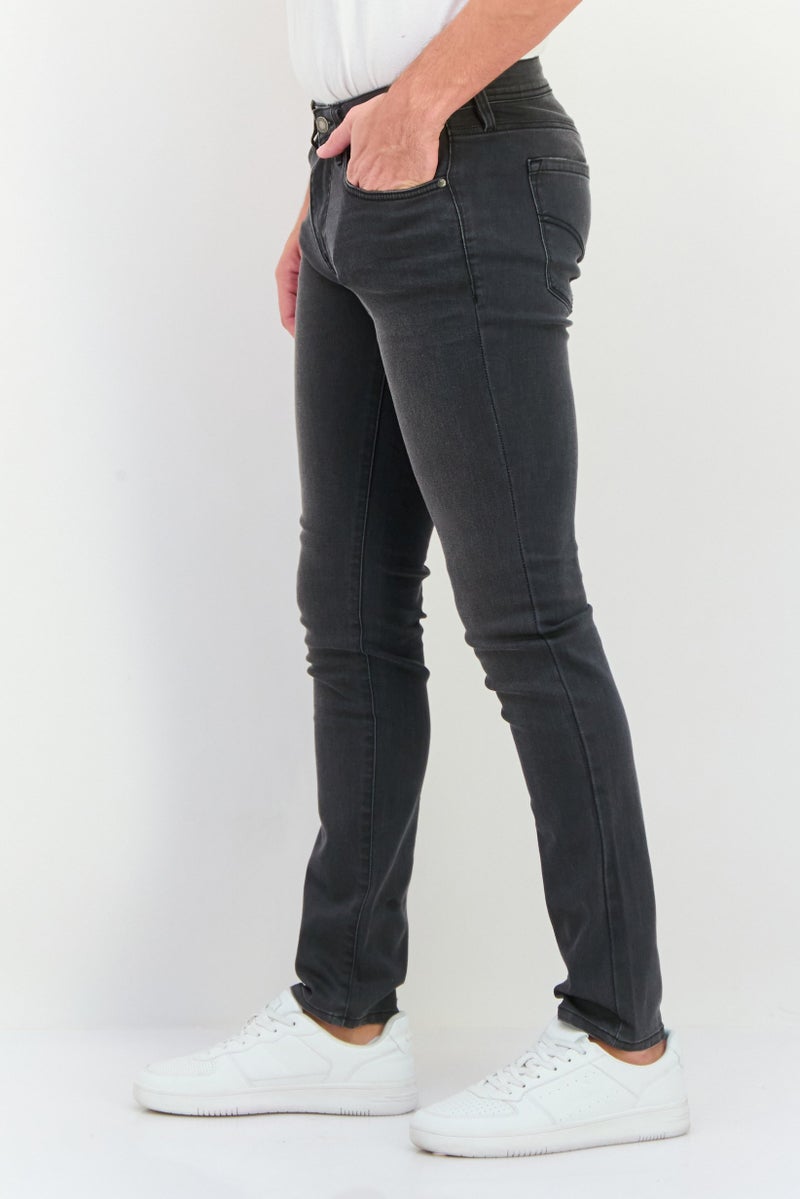 GAS Men Regular Fit Washed Stretchable Jeans, Black - Image 3