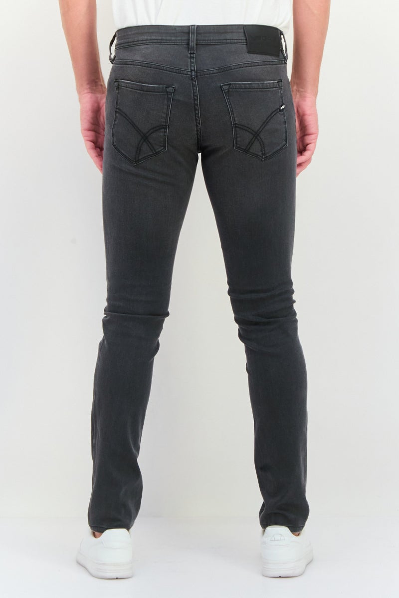 GAS Men Regular Fit Washed Stretchable Jeans, Black - Image 2