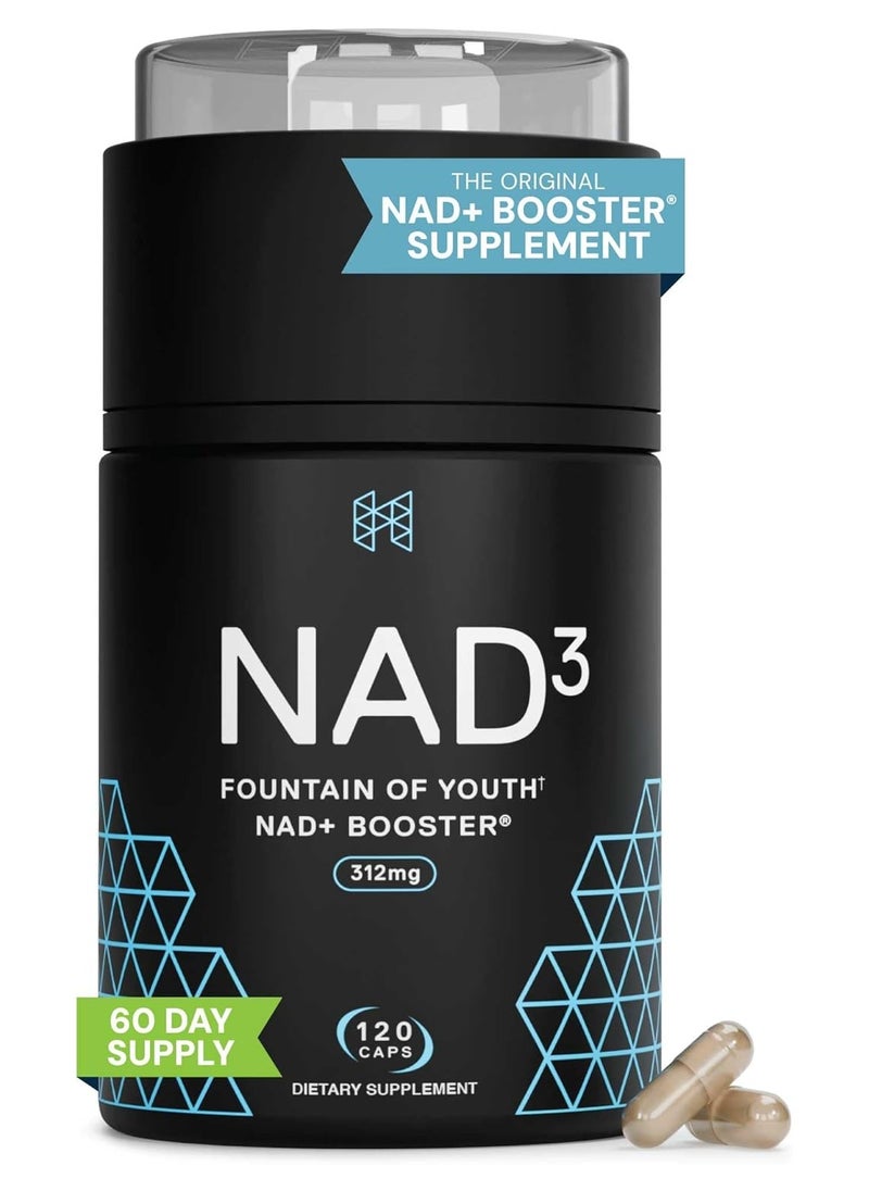 أتش بي أن معزز NAD3 NAD+ من HPN Supplements | عبوة تكفي شهرين | مثبت سريريًا ومُختبر بشكل مستقل - إصلاح أيضي | 312 ملغ/حصة - 120 كبسولة 