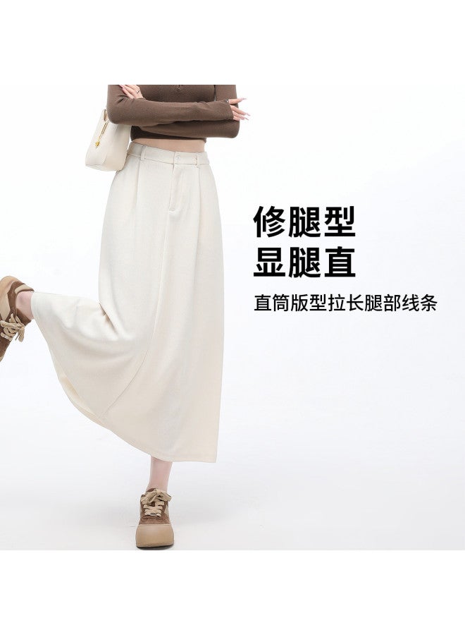 Hstyle Simple High-waist American Skirt 2025 Spring Collection Versatile Casual Slimming Wide-hip Cover Flared A-line Skirt - Image 5