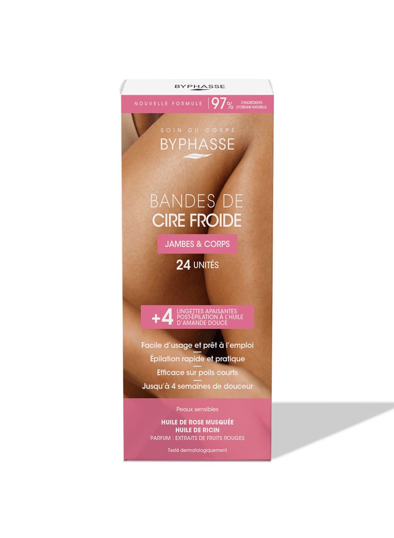 Byphasse COLD WAX STRIPS (24 STRIPS + 4 WIPES)