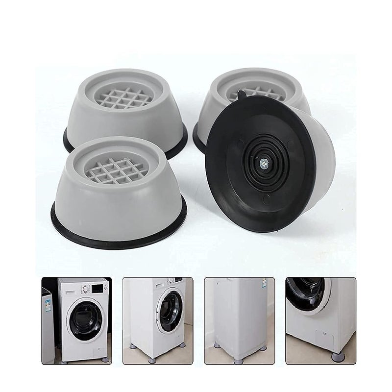 VYOOx 4 Pices Multi-Purpose Anti Vibration Pads for,Washing Machine Feet with Tank Tread Grip for Washer and Dryer, Protects Laundry Room Floor for Home Appliances (Round White) - Image 5