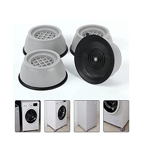 VYOOx 4 Pices Multi-Purpose Anti Vibration Pads for,Washing Machine Feet with Tank Tread Grip for Washer and Dryer, Protects Laundry Room Floor for Home Appliances (Round White) - Image 1