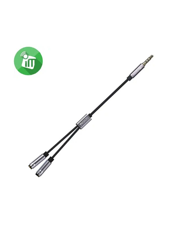 Yesido YAU28 3.5mm Male to Microphone + Audio 3.5mm Female Audio Cable(Black) - Image 2