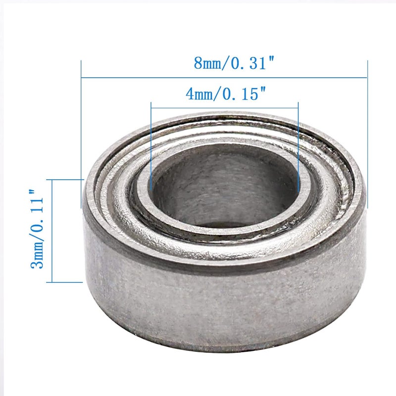 NewZoll 4x8x3 mm Deep Groove Ball Bearing Skateboard Bearings MR84ZZ L840ZZ 10 PCS Skateboard Bearings  - Image 2