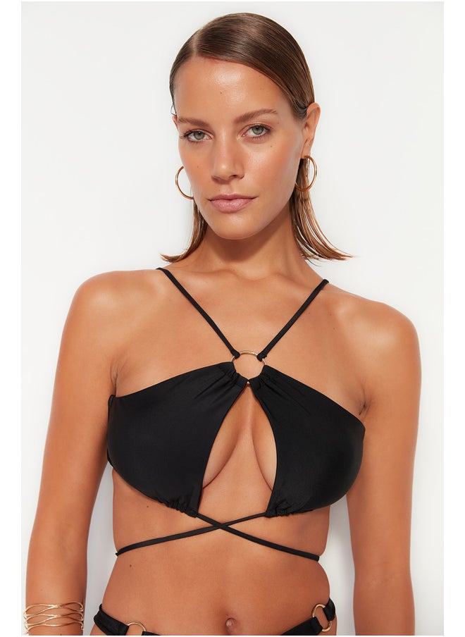trendyol - Black Halter Neck Accessory Bikini Top TBESS23BU00016 - Image 1