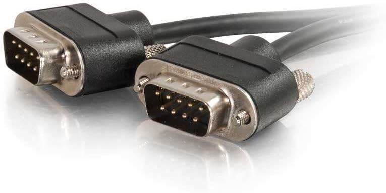 52165 Serial RS232 DB9 Null Modem Cable with Low Profile Connectors M/M, in-Wall CMG-Rated, Black (3 Feet, 0.91 Meters)