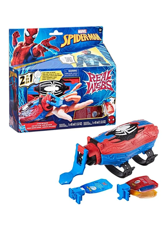 SPIDERMAN Marvel Spider-Man Real Webs Ultimate Web Blaster, 2-in-1 Blaster, Role Play Toy, Spider-Man Costume, Spider-Man Toys for Kids 5 and Up