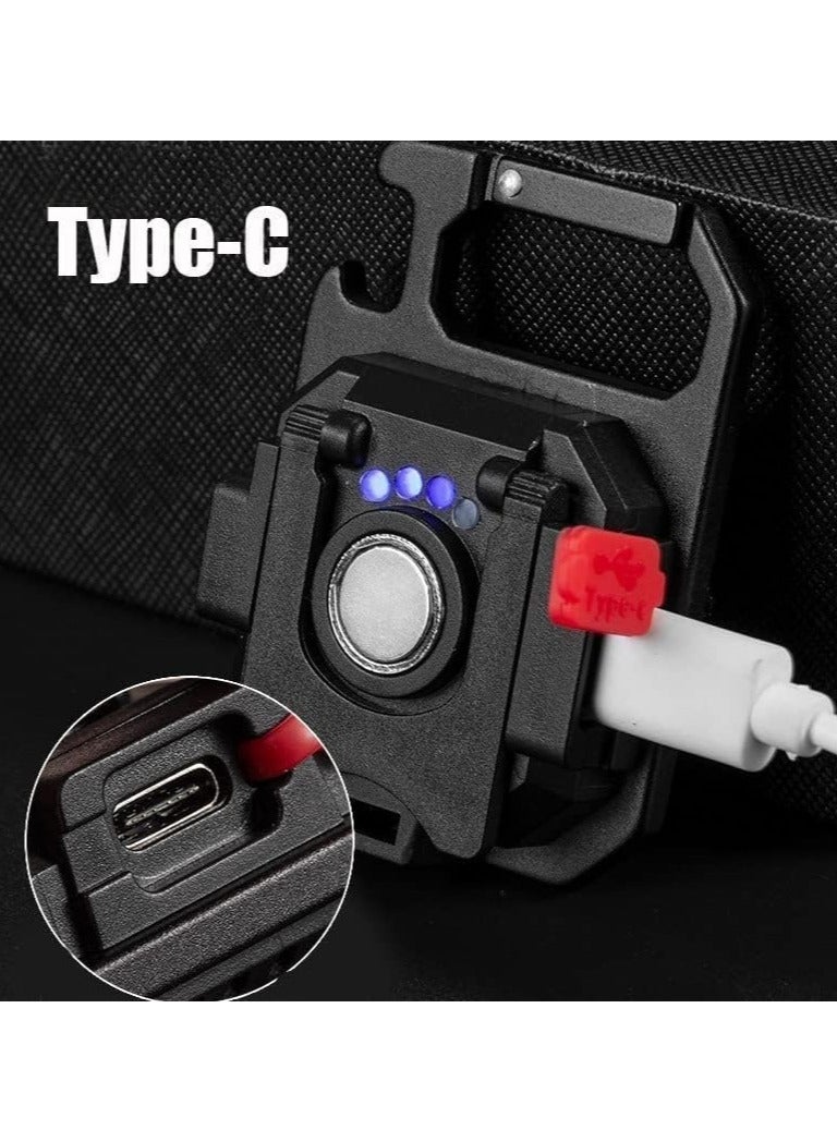 Small LED Flashlight tripod Rechargeable Mini Flashlight 4 Light Modes Portable Pocket Light with Folding Bracket Bottle Opener Tripod and Magnet Base for Fishing Walking Camping Outdoor Indoor - Image 3