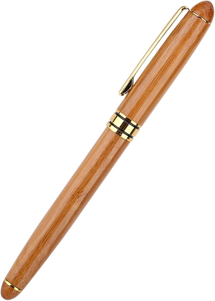 Bewinner Calligraphy Fountain Pen Elegant Broad Nib for Writing Arabic Italic, for Calligraphists Artists Students 0.7mm Piston Ink Bamboo Plywood (Pen tip 1.9mm) - Image 2