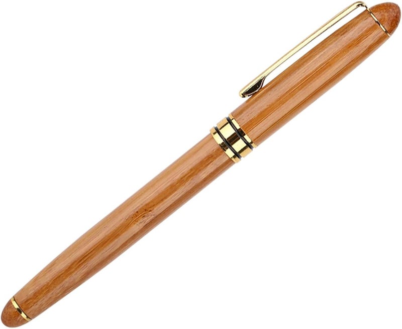 Bewinner Calligraphy Fountain Pen Elegant Broad Nib for Writing Arabic Italic, for Calligraphists Artists Students 0.7mm Piston Ink Bamboo Plywood (Pen tip 1.9mm) - Image 3